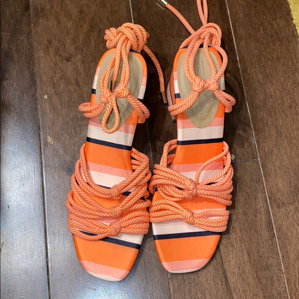 Lace up chunky heels
